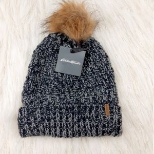 Eddie Bauer Cabin Faux Fur Pom Hat